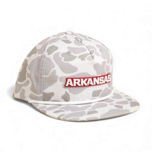 Arkansas Razorbacks ARKANSAS White 3D Umpqua Rope Hat- Blizzard Duck Camo/ White